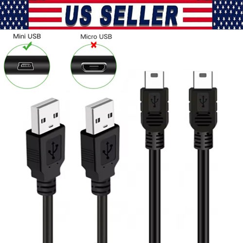 Mini USB Data Sync Charger Charging Cable Cord SatNavs, Dash Cam 3FT Lot