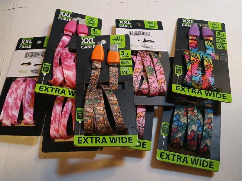 Printed Fabric XXL Sync & Charge USB Type C Rapid Charge 3 Ft Extra Wide