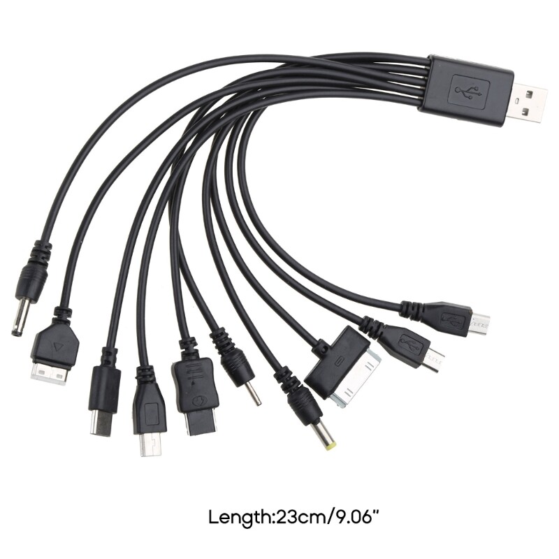 10 in 1 USB Cable Multi-port Universal USB Phone Charger Cable 20cm gallery