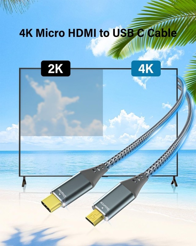 4K Micro HDMI to USB-C Cable 3FT - 4K 60Hz & 18Gbps Free USA Shipping gallery