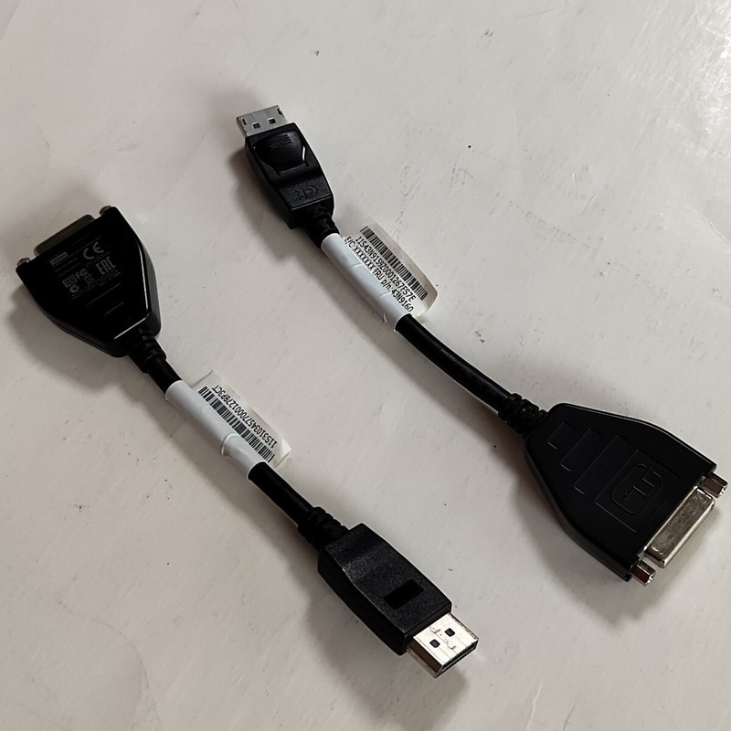 2x Lot! GENUINE LENOVO DISPLAYPORT TO SINGLE DVI-D MONITOR ADAPTER FRU:43N9160