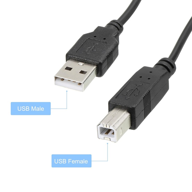 2 Meter USB Printer Cable, ON/Off Switch, USB B/M, Scanner, Copier, Black gallery
