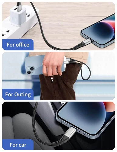 Short iPhone Charge Cable 6 Inch, 3Pack 0.5 Foot USB to Feet, Black gallery