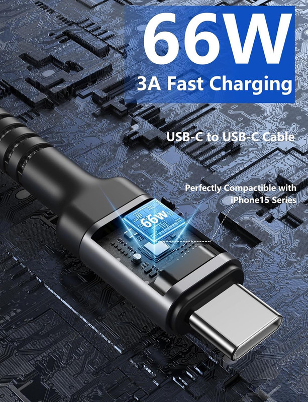 USB C to USB C Cable 10FT, 2Pack USB C Charger Cable, Long Type C Fast Charging gallery