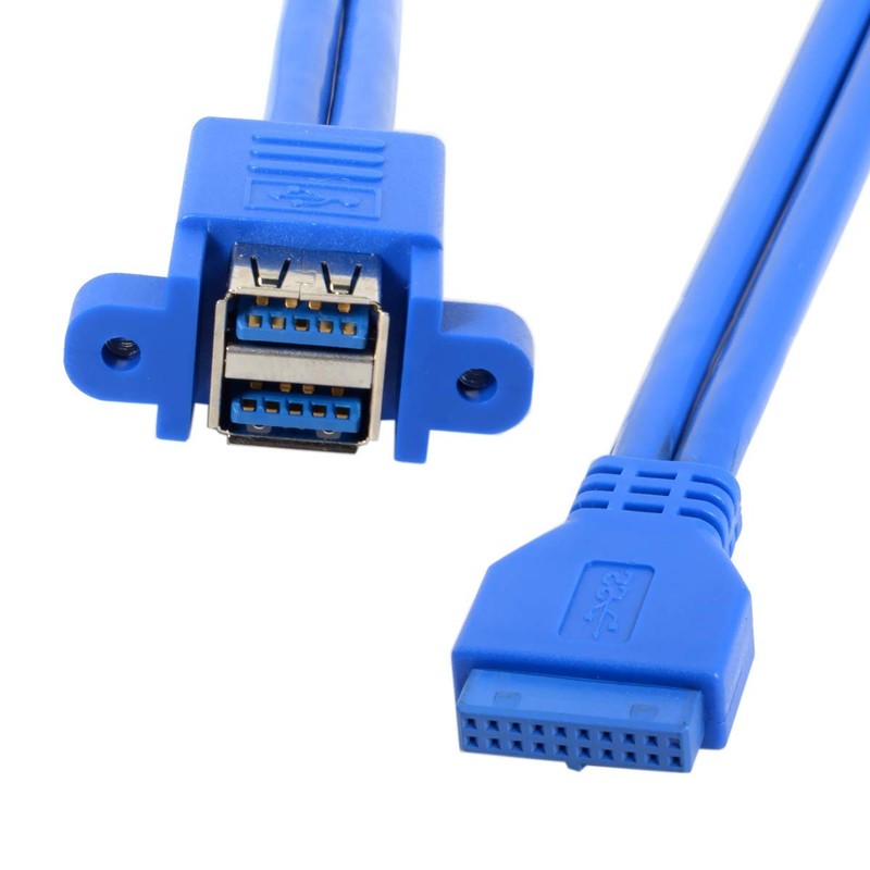 Stackable USB 3.0 Female Panel Type to Motherboard 19Pin 20Pin Header Cable 5... gallery