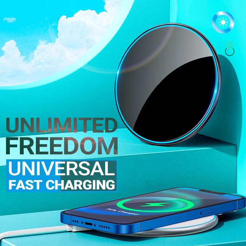 15W Charging Wireless Fast Charger Pad Mat For iPhone 15 Samsung Android Phone