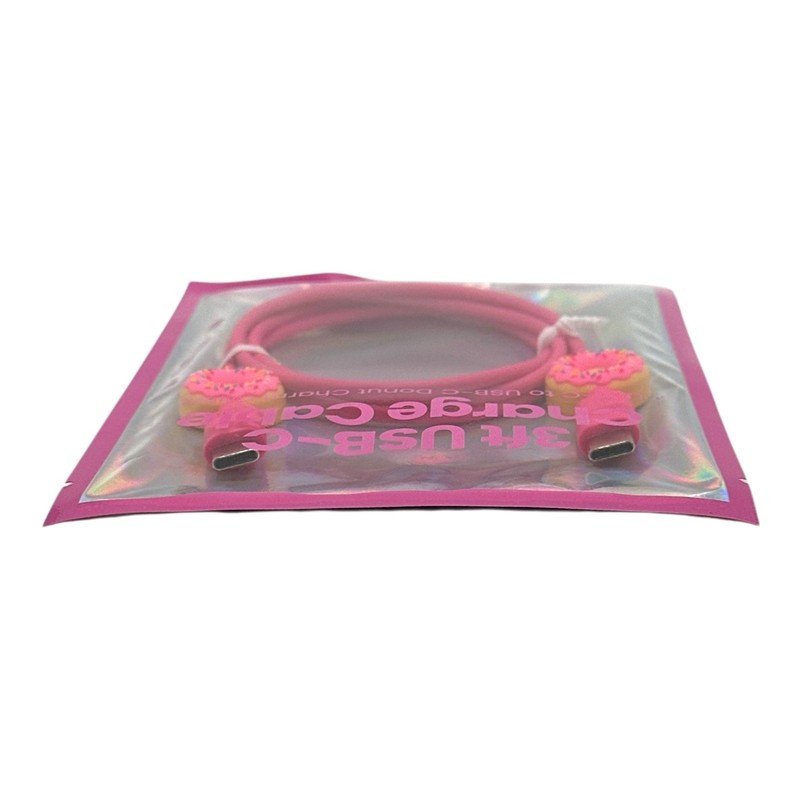 Donut Charm Pink USB-C to USB-C 3ft Charging Cable 60W Fast Charge 480Mbps - NEW gallery