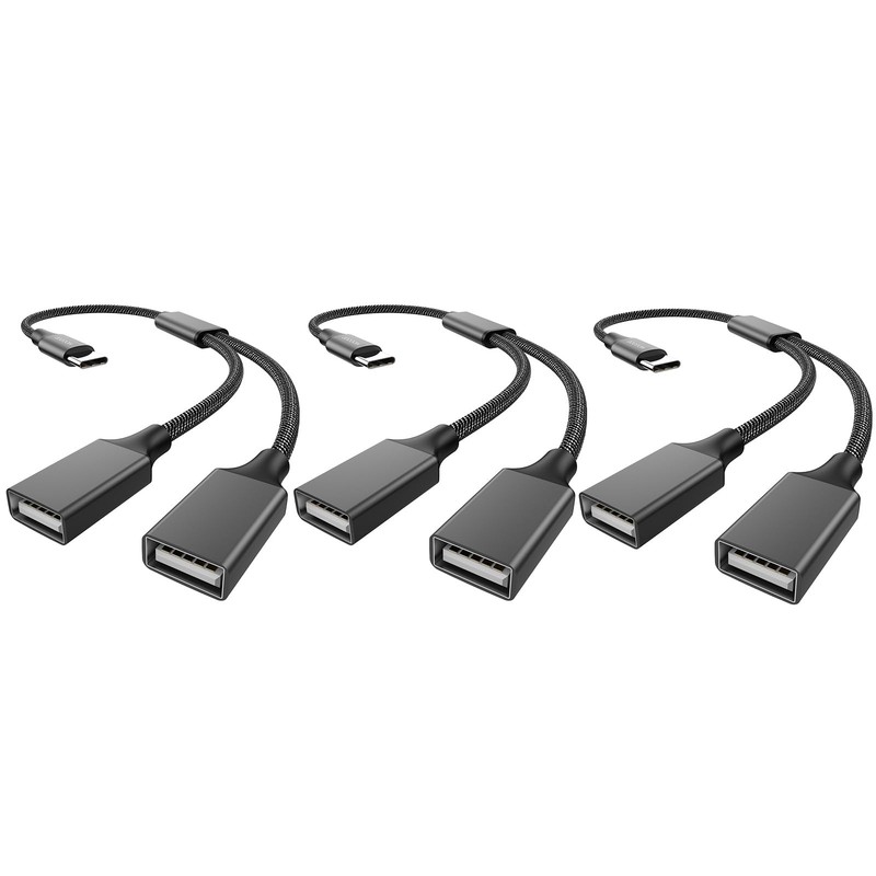 MOGOOD USB C Male to Dual USB Female Cable Type A 2.0 OTG Splitter