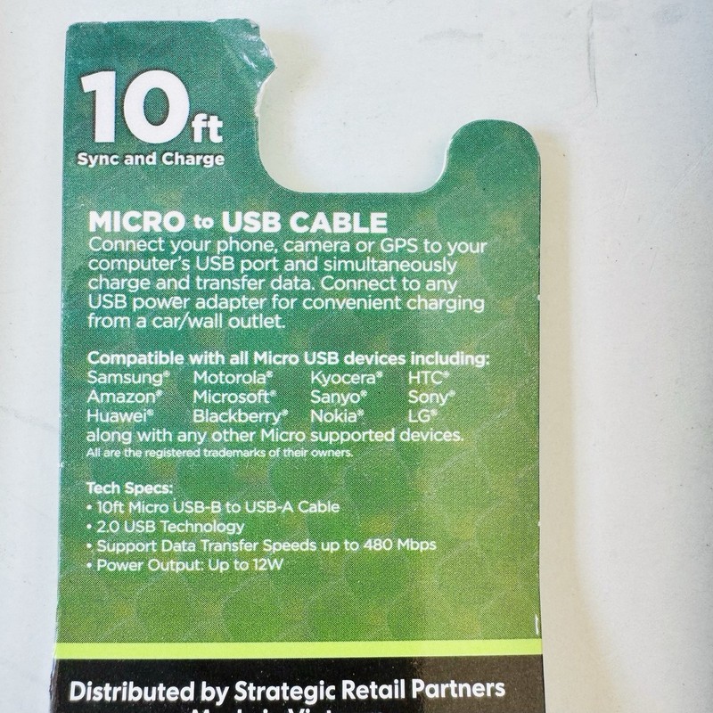 Cordzilla 10 ft Sync Charge Micro USB-B to USB - A Cables - Various Colors x 14 gallery