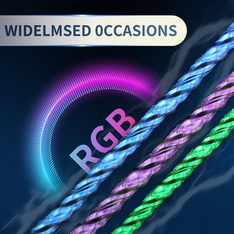 3x Ultra Fast Type-C Fast Charging Cable with RGB High Quality Illuminated Cable gallery