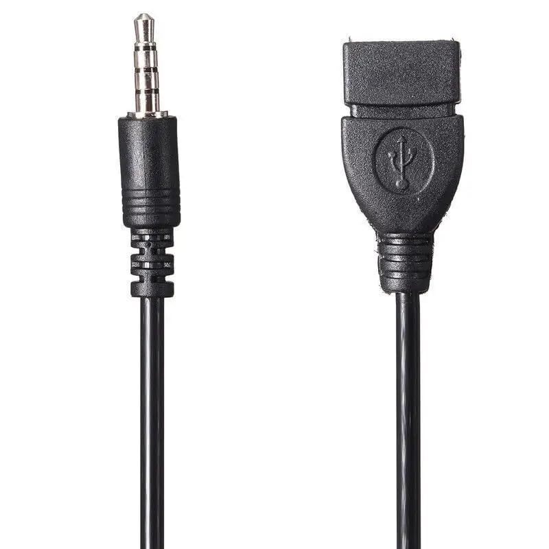 2x 3.5mm Male Audio Jack Plug to USB 2.0 Female Converter Cord for Playing Music gallery