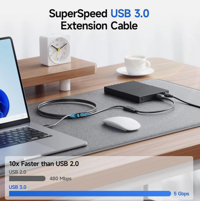 Cable Matters 5Gbps Long USB Extension Cable - 10ft USB 3.0 Extension Cable gallery