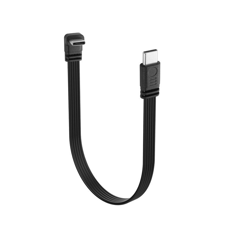 Right Angle USB C to USB C Cable 0.5ft Flat Data Charging Cord for Phones