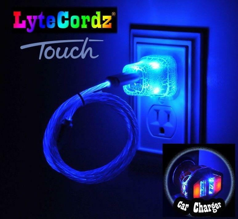 Light Up LED TOUCH SENSITIVE Flowing Charging Charger Cord - All Phones gallery