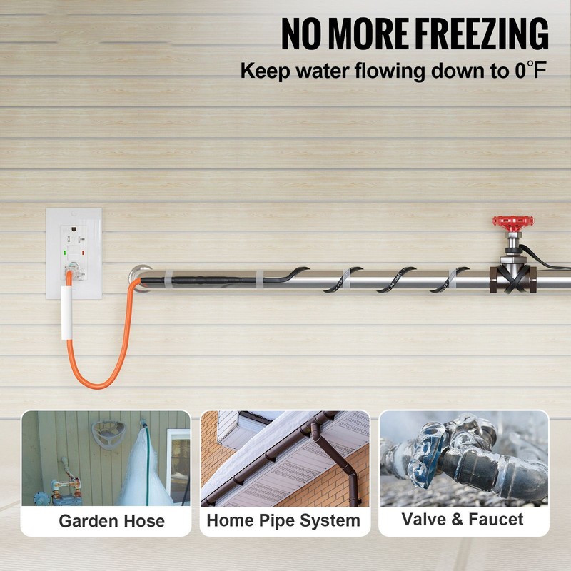 Self - Regulating Pipe Heating Cable, 40FT 5W/ FT Heat Tape for Pipes Freeze gallery