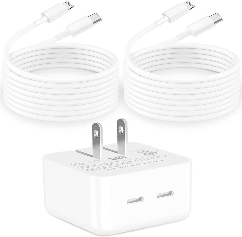 3 Pack Dual USB-C 40W Fast Charger +Cable for iPhone 14 13 12 11 Pro Max Xs XR 8