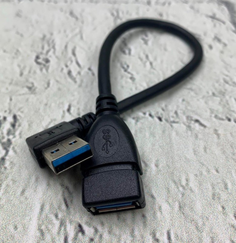 USB 3.0 Male to Female Extension Data Cable Left and Right Angle
