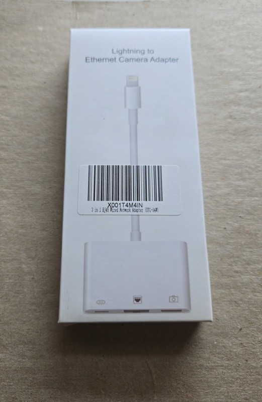 Apple To C, Camera And Ethernet Adapter.