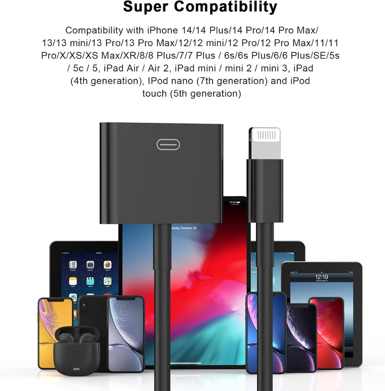 Lightning to 30 Pin Adapter for Iphone, [Apple Mfi Certified] 8-Pin to 30-Pin Fe gallery