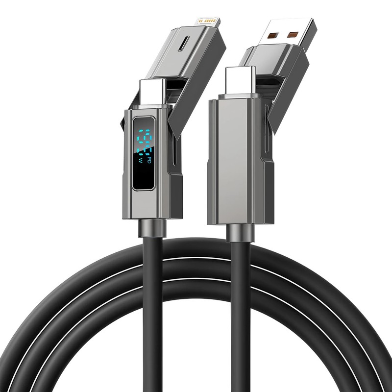 Digital Display 4 In 1 PD USB Type C Data Cable Fast Charging For iPhone 15 Sams gallery