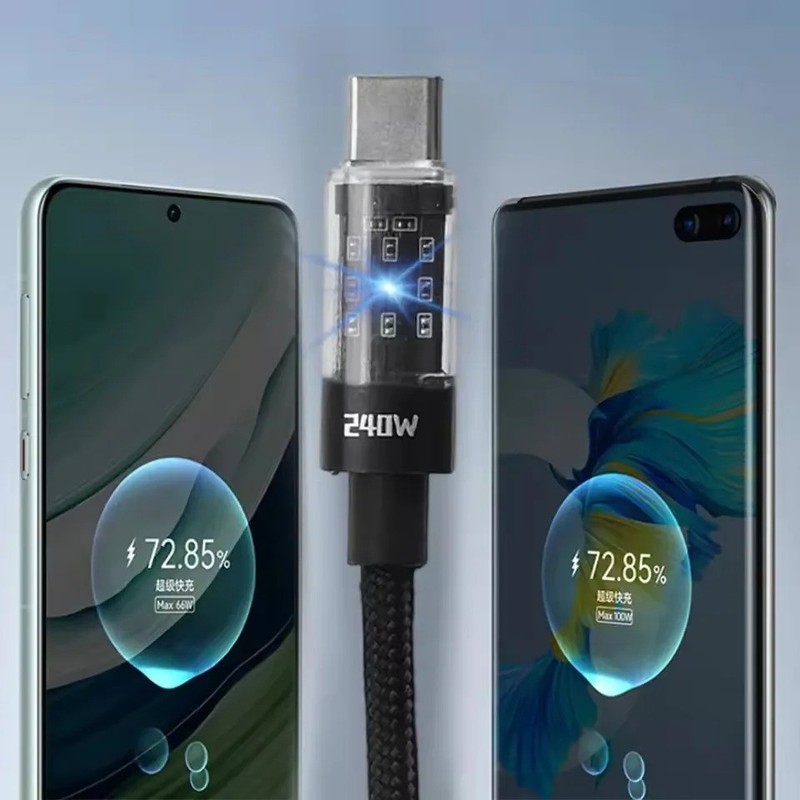 240W Nylon Cable USB Type C Super Fast Charging Cable For Samsung Xiaomi Huawei gallery
