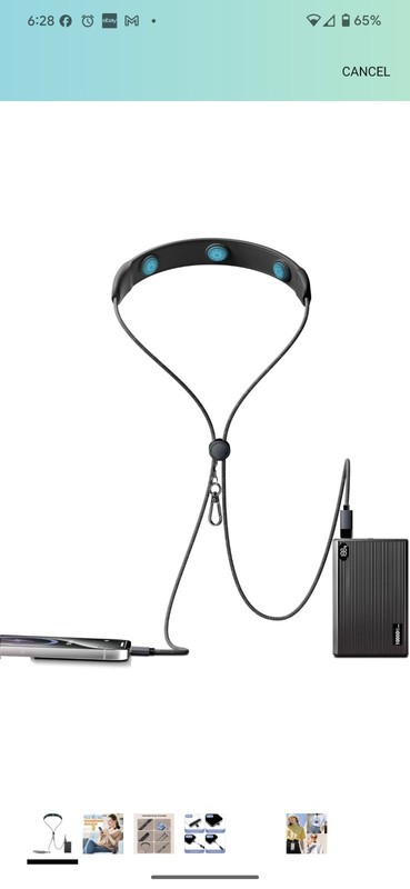 100W Fast Charging Neck Massager Cable | 3-Modes Silicone Vibration with USB...