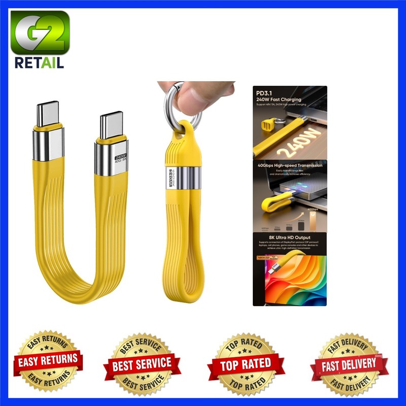 2-Pack USB-C Cables – 240W Fast Charging & 40Gbps Super Speed for All Devices