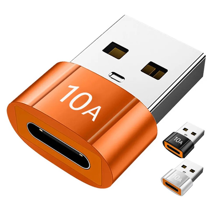 USB-C TO USB TO 10A Fast Charging USB 3.0 Adapter Metal iPhone 17 16 CarPlay gallery