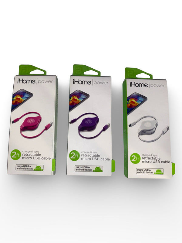 IHome Power 2ft Retractable Micro USB cable (Message for Wholesale Deal)