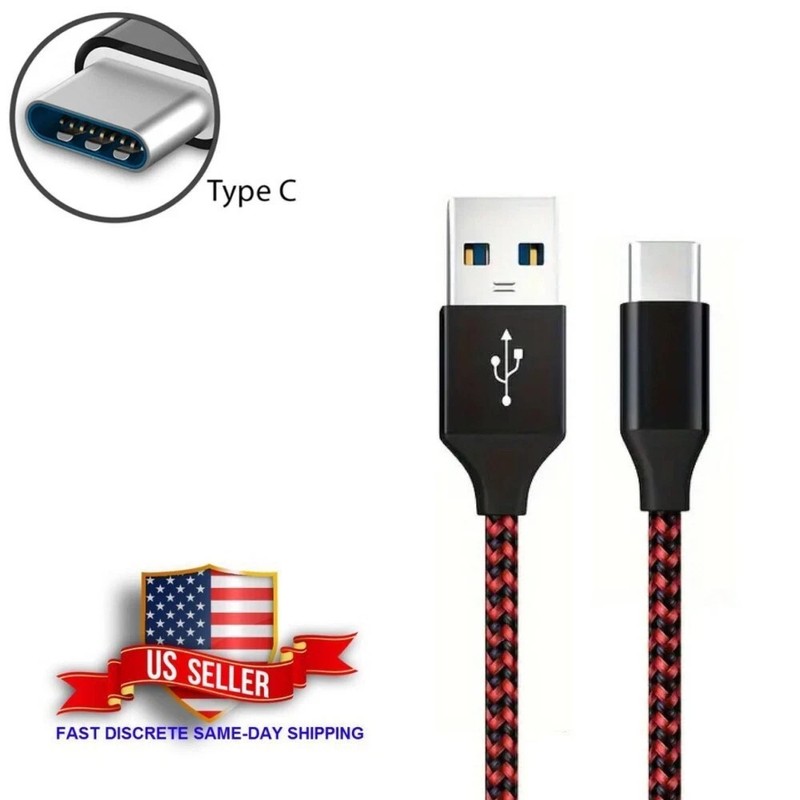 Braided USB Type-C USB C to USB-A Fast Charge Cable Cord Charger Charging Sync