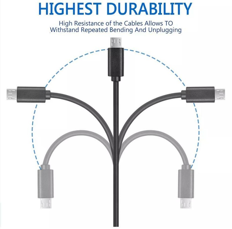 5 Pack Micro USB Cable 5FT Fast Charger for Samsung Galaxy Note 4 5 S6 S7 Black gallery