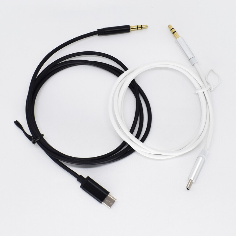 50pcs 1M/3.3ft USB C Type C to 3.5mm Male Stereo Audio Aux Cord Cable 2 colors
