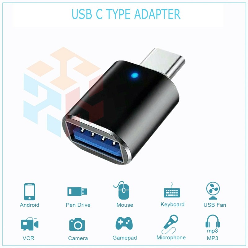 LED USB-C 3.1 Male to USB A Female Adapter Converter OTG Type C Android Phone gallery