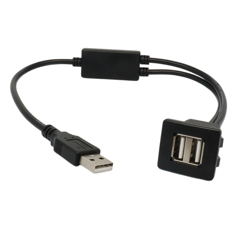 Square Clip On USB 2.0 Double Car Chargers Cable Waterproof For 2 Devices gallery