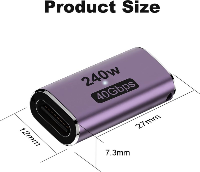 240W USB C Adapter 2 Pack - 40Gbps Fast Charging & 8K Video Output Connector gallery
