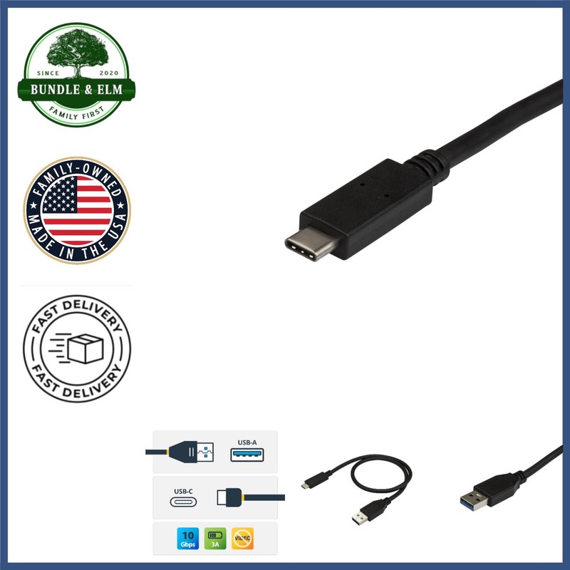 USB to USB C Cable 1.6ft Male to Male for Fast Data Transfer and Charging