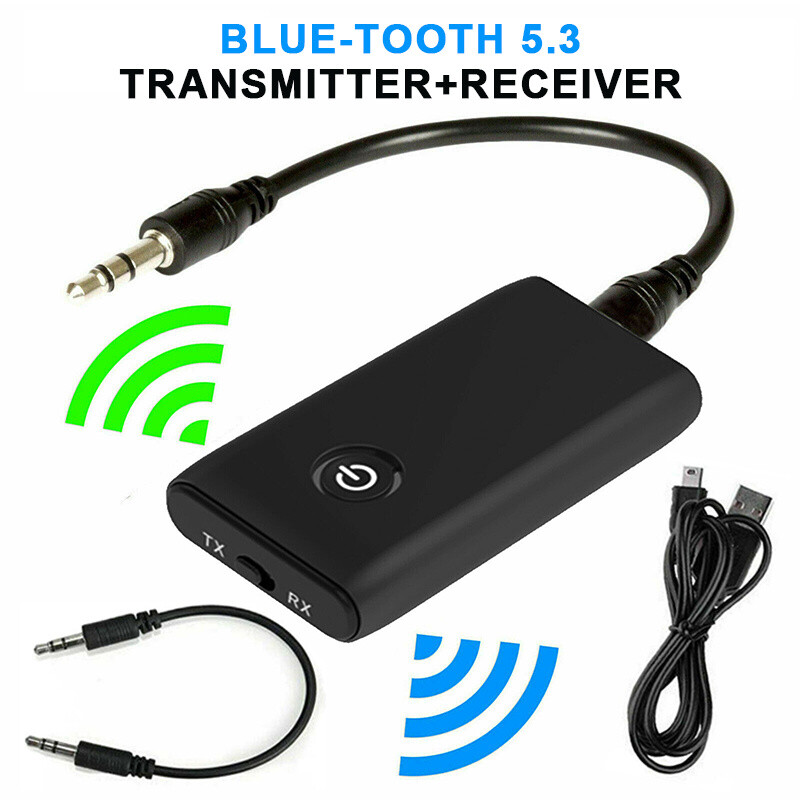 2-in-1 Blue-tooth 5.3 Wireless Transmitter Receiver Adapter Audio 3.5MM Jack Aux