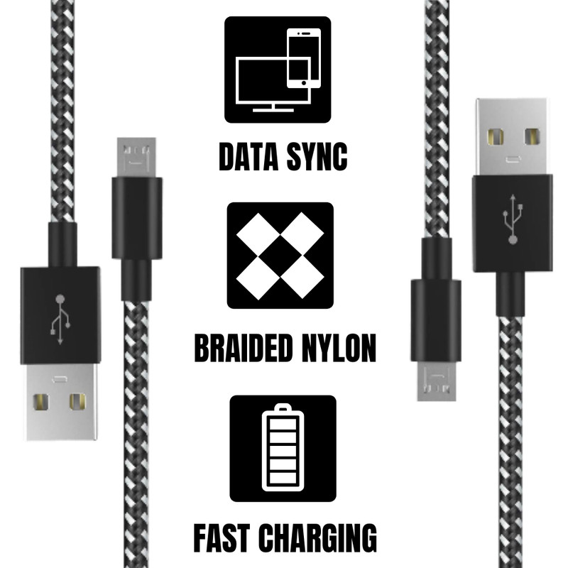 3/6/10Ft Micro USB Cable Fast Charge For Samsung S7 S6 Android Charger Cord Lot gallery