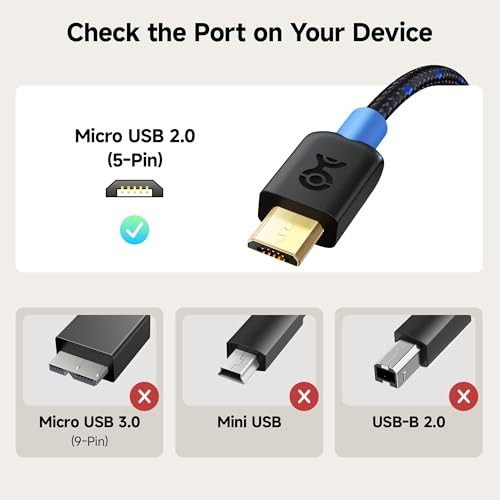 Braided USB C to Micro USB Cable - 3.3ft, [3A/15W Charging, 480Mbps 3.3 Feet gallery
