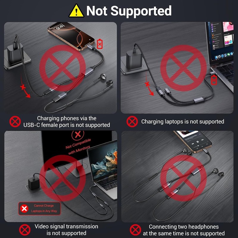 USB C Splitter 1 in 2 Out Charging, Type C Splitter 1 in 2 Out, USBC Power Ca... gallery