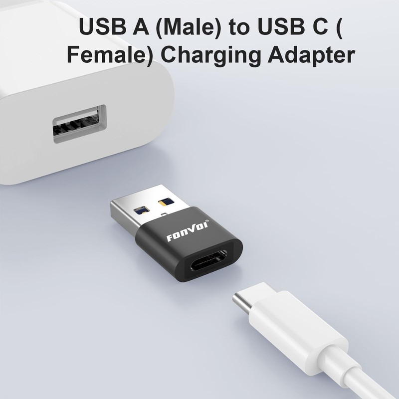 4 Pack USB C Female to USB A Male Adapter Charger Type C Connector Black gallery