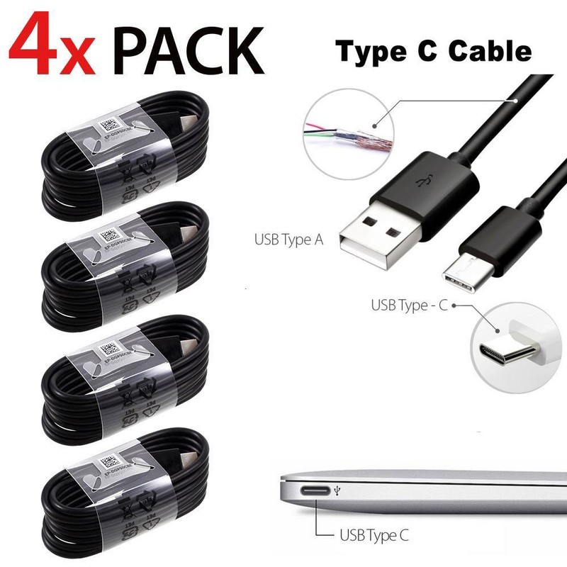 4 Pack For Samsung USB Type C Cable Fast Charging Cord for S10 S9 S8 Plus LG G6