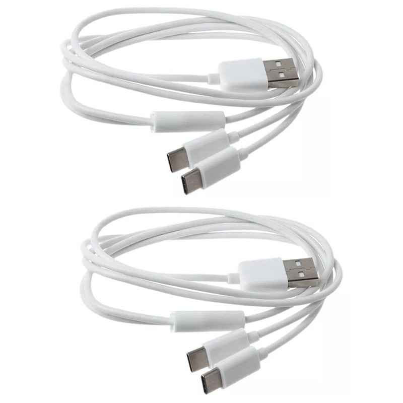 2/4 Portable USB 2.0 Type A Male To Dual Type C Male Splitter Y Charg Data Cable