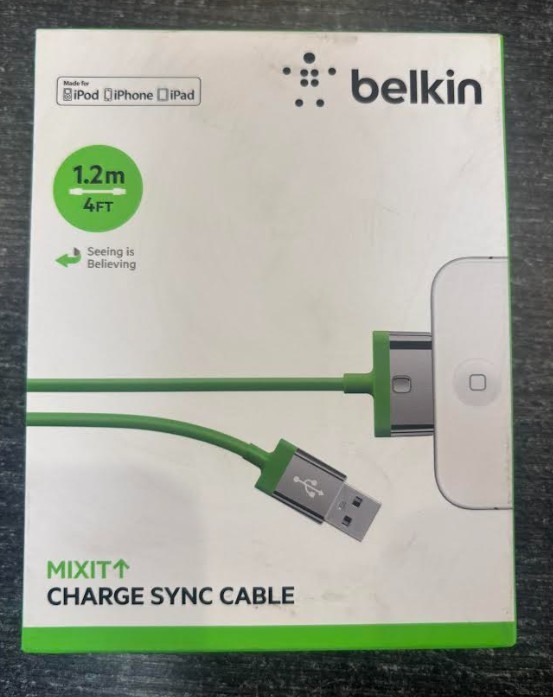 Belkin Mixit Green 30 Pin USB Charge Sync Cable for iPhone 4S, iPod touch, iPad