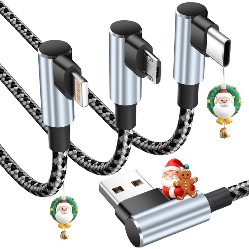 USB to USB C Right Angle Cable, 90 Degree USB Type C Braided Charging Cord 2p... gallery