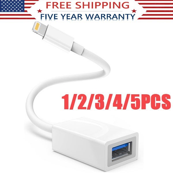 To Camera USB Female OTG Connector Adapter Cable For Apple iPhone iPad iPod lot