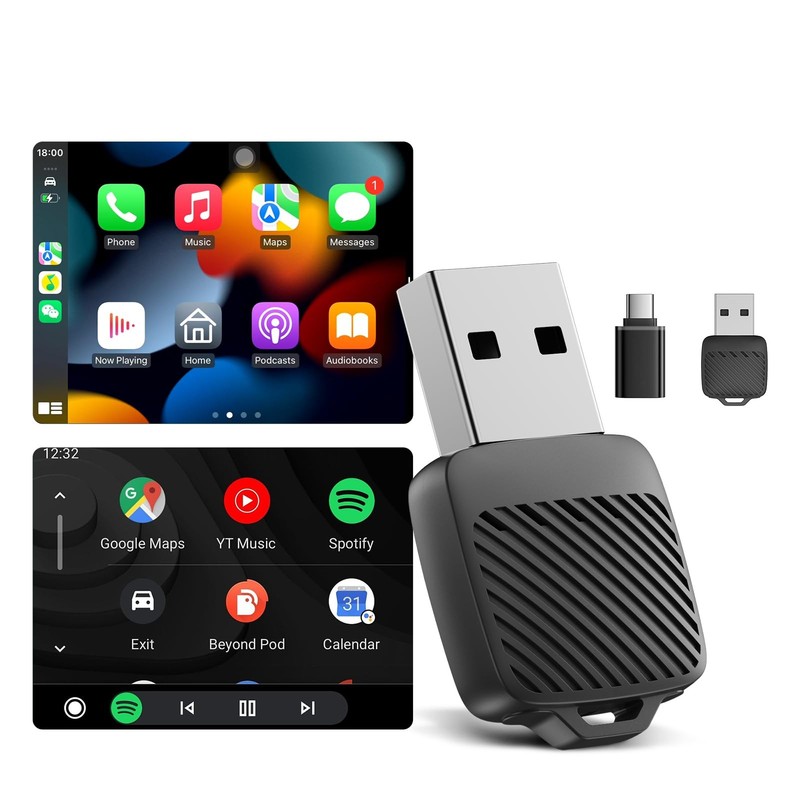 Spedal Mini Wireless CarPlay Adapter for iPhone, Compact 2-in-1 Android Auto …