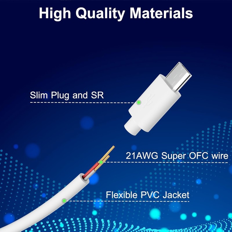 2-Pack 20FT USB to Micro USB Extension Power Cable, Long Charging Cord, 21AWG OF gallery