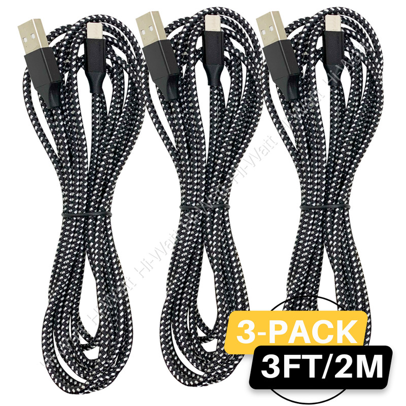 3Pack 6ft USB Fast Charger Cable Lot Heavy Duty For iPhone 13 11 8 6 5 Charging