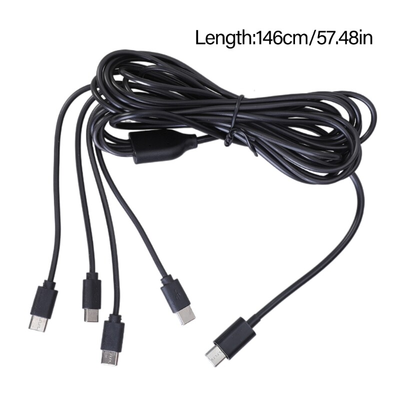 146cm Full Length USB Type C to 4xType C Charger Cable Wire Line for Electronics gallery